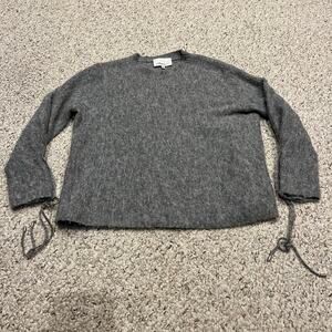 3.1 Phillip Lim Alpaca Sweater Sz XS Gray Quiet Luxury Tie Sleeve Detail